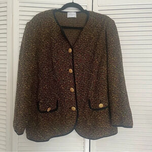 Stizzoli blazer wool knit blazer black yellow red green gold buttons 58 / XL